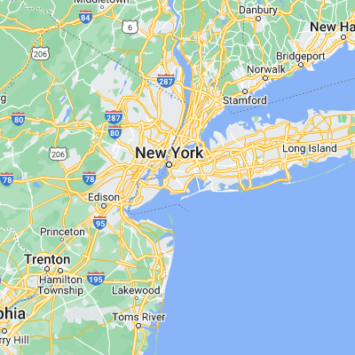Map showing location of Brooklyn (40.650100, -73.949580)
