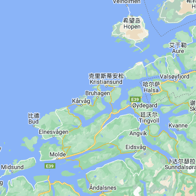 Map showing location of Bruhagen (63.051720, 7.632040)
