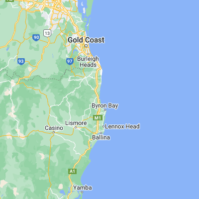 Map showing location of Brunswick Heads (-28.541540, 153.548100)