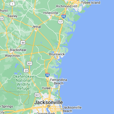 Map showing location of Brunswick (31.149950, -81.491490)