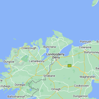 Map showing location of Buncrana (55.133330, -7.450000)