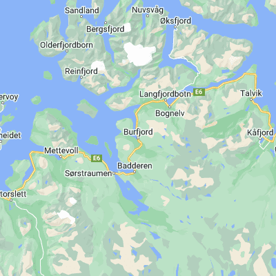 Map showing location of Burfjord (69.938040, 22.052050)