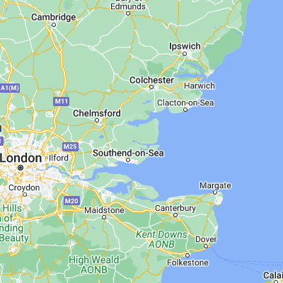 Map showing location of Burnham-on-Crouch (51.632720, 0.814880)