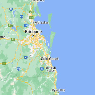 Map showing location of Cabbage Tree Point (-27.736110, 153.356350)