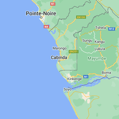 Map showing location of Cabinda (-5.550000, 12.200000)