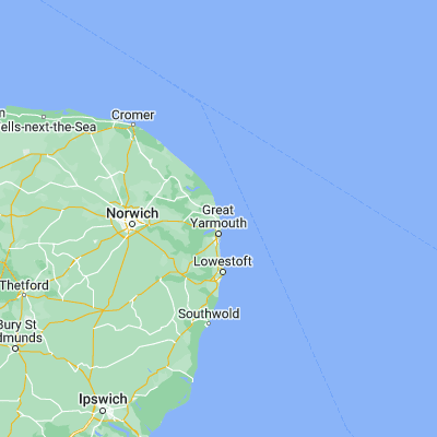 Map showing location of Caister-on-Sea (52.648090, 1.726480)