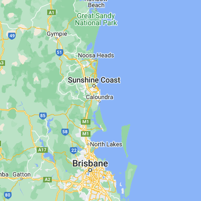 Map showing location of Caloundra (-26.797090, 153.137710)