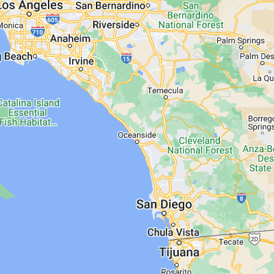Map showing location of Camp Pendleton South (33.228440, -117.379290)