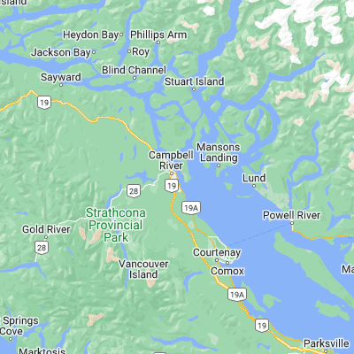 Map showing location of Campbell River (50.016340, -125.244590)