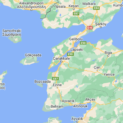 Map showing location of Çanakkale (40.145560, 26.406390)
