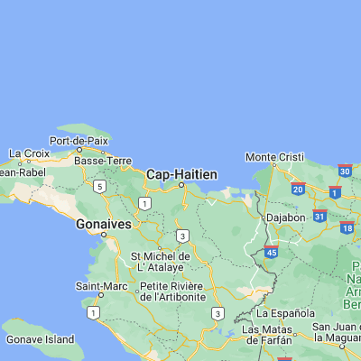 Map showing location of Cap-Haïtien (19.757780, -72.204170)