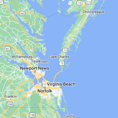 Map showing location of Cape Charles (37.267920, -76.017430)