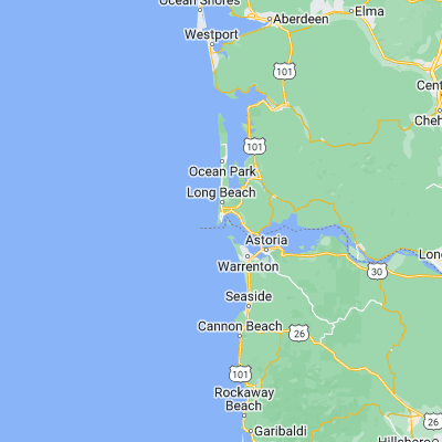 Map showing location of Cape Disappointment (46.289820, -124.060430)