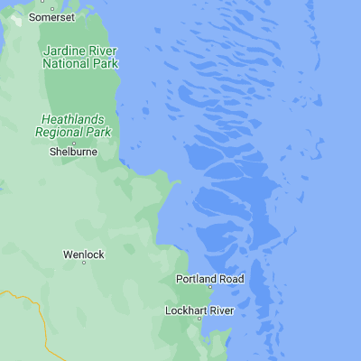 Map showing location of Cape Grenville (-11.966670, 143.233330)