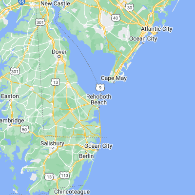 Map showing location of Cape Henlopen (38.803170, -75.094630)