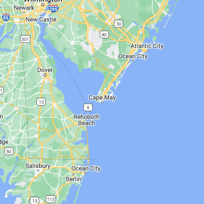Map showing location of Cape May (38.935110, -74.906010)