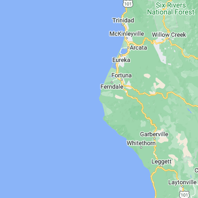 Map showing location of Cape Mendocino (40.440130, -124.409500)