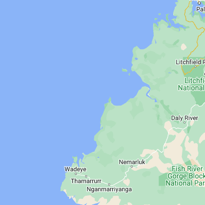 Map showing location of Cape Scott (-13.501900, 129.816680)