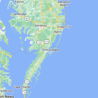 Map showing location of Captains Cove (37.989960, -75.422720)