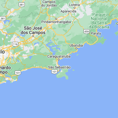 Map showing location of Caraguatatuba (-23.620280, -45.413060)