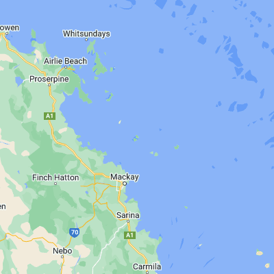 Map showing location of Carlisle Island (-20.785830, 149.286670)