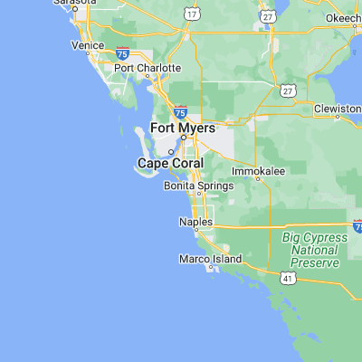 Map showing location of Carlos Point (26.405360, -81.888980)