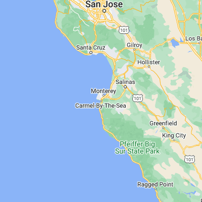 Map showing location of Carmel-by-the-Sea (36.555240, -121.923290)
