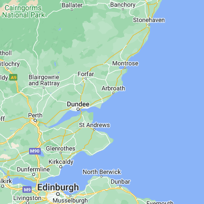 Map showing location of Carnoustie (56.501360, -2.709050)