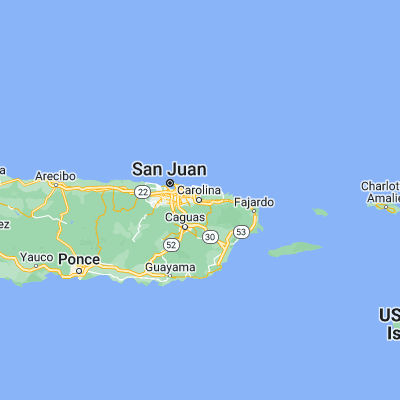 Map showing location of Carolina (18.380780, -65.957390)
