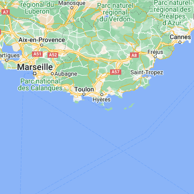 Map showing location of Carqueiranne (43.095310, 6.072970)