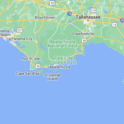 Map showing location of Carrabelle Beach (29.801700, -84.736700)