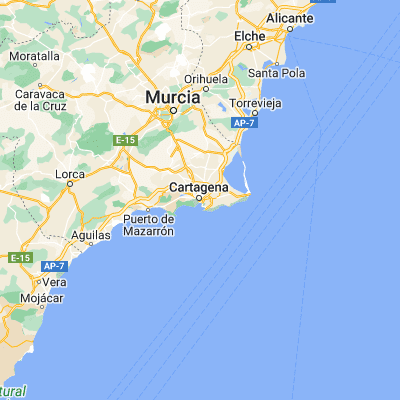 Map showing location of Cartagena (37.605120, -0.986230)