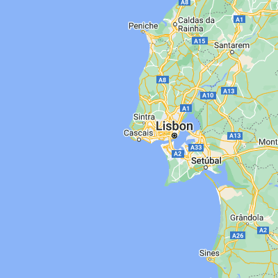 Map showing location of Cascais (38.697900, -9.421460)