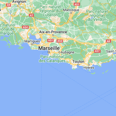 Map showing location of Cassis (43.212410, 5.545100)