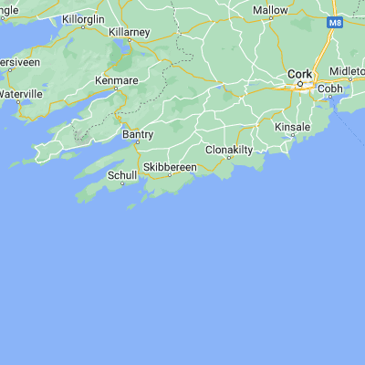 Map showing location of Castletownshend (51.526390, -9.183330)