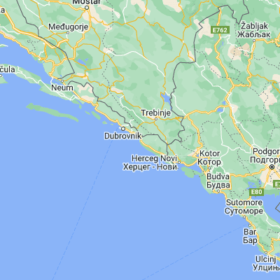 Map showing location of Cavtat (42.581110, 18.218060)