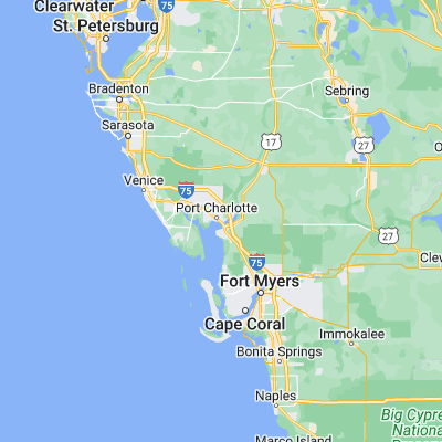 Map showing location of Charlotte Harbor (26.958390, -82.067030)