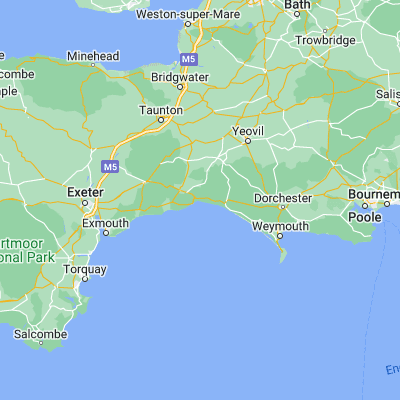 Map showing location of Charmouth (50.738890, -2.900550)