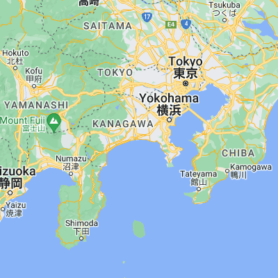 Map showing location of Chigasaki (35.326110, 139.403890)