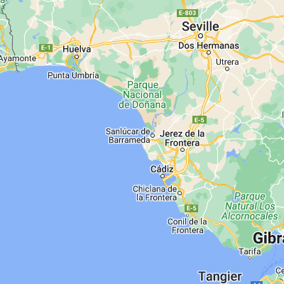 Map showing location of Chipiona (36.736630, -6.437030)