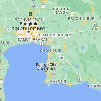 Map showing location of Chon Buri (13.362200, 100.983450)
