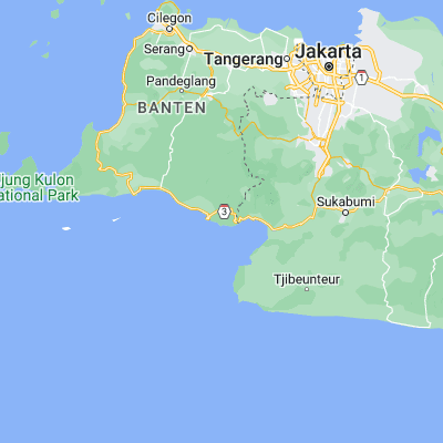 Map showing location of Cisujen Satu (-6.977600, 106.305600)