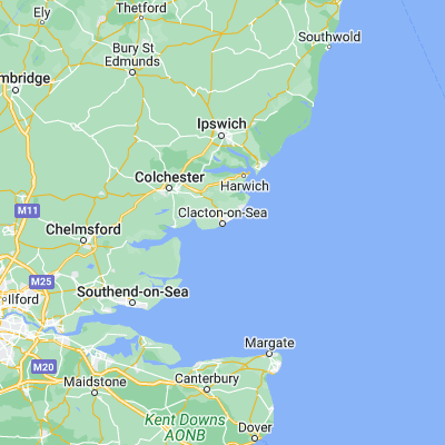 Map showing location of Clacton-on-Sea (51.789670, 1.155970)