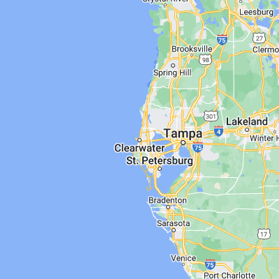 Map showing location of Clearwater (27.965850, -82.800100)