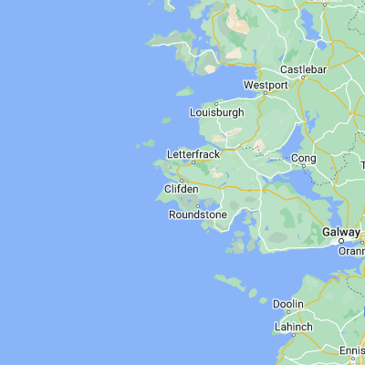 Map showing location of Clifden (53.483330, -10.016670)