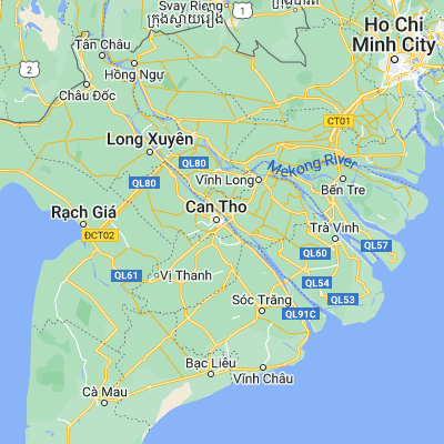 Map showing location of Cần Thơ (10.033330, 105.783330)