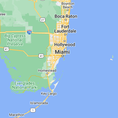 Map showing location of Coconut Grove (25.712600, -80.256990)