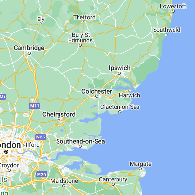 Map showing location of Colchester (51.889210, 0.904210)