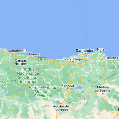 Map showing location of Comillas (43.386030, -4.291620)