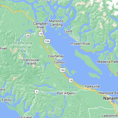 Map showing location of Comox (49.682940, -124.936130)